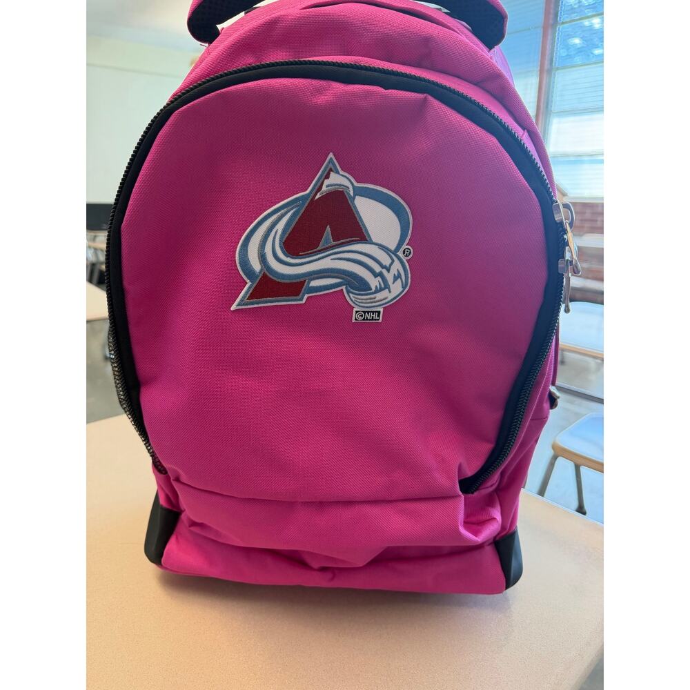 MOJO Colorado Avalanche Pink 19” Wheeled Rolling Backpack NHL - Picture 4 of 13